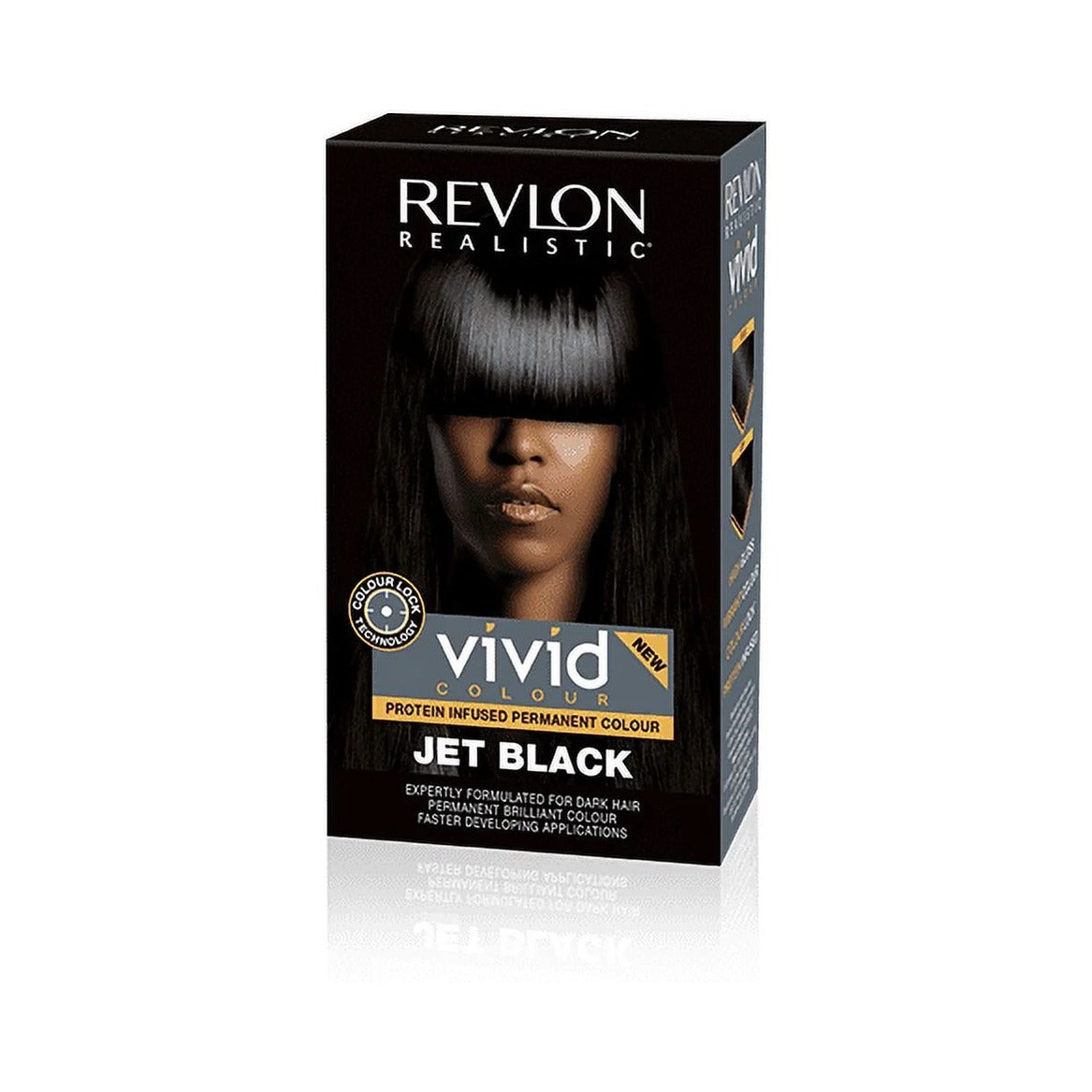 Revlon Realistic Vivid Colour Permanent Hair Color Jet Black 3.7 Oz (Pack of 12)