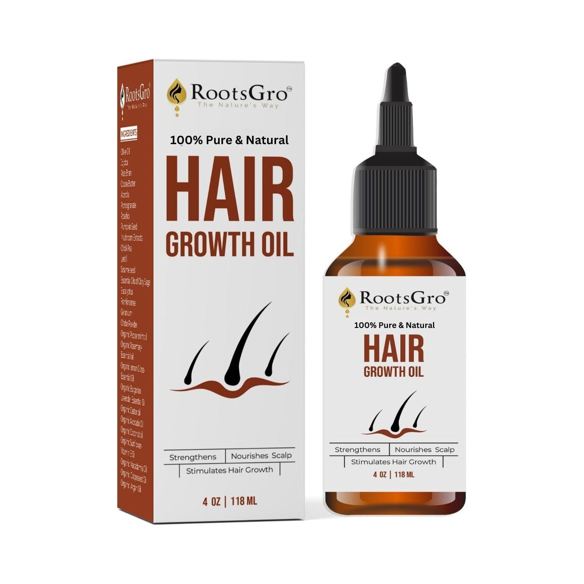 RootsGro Hair Growth Oil 4 Oz (Pack of 40)