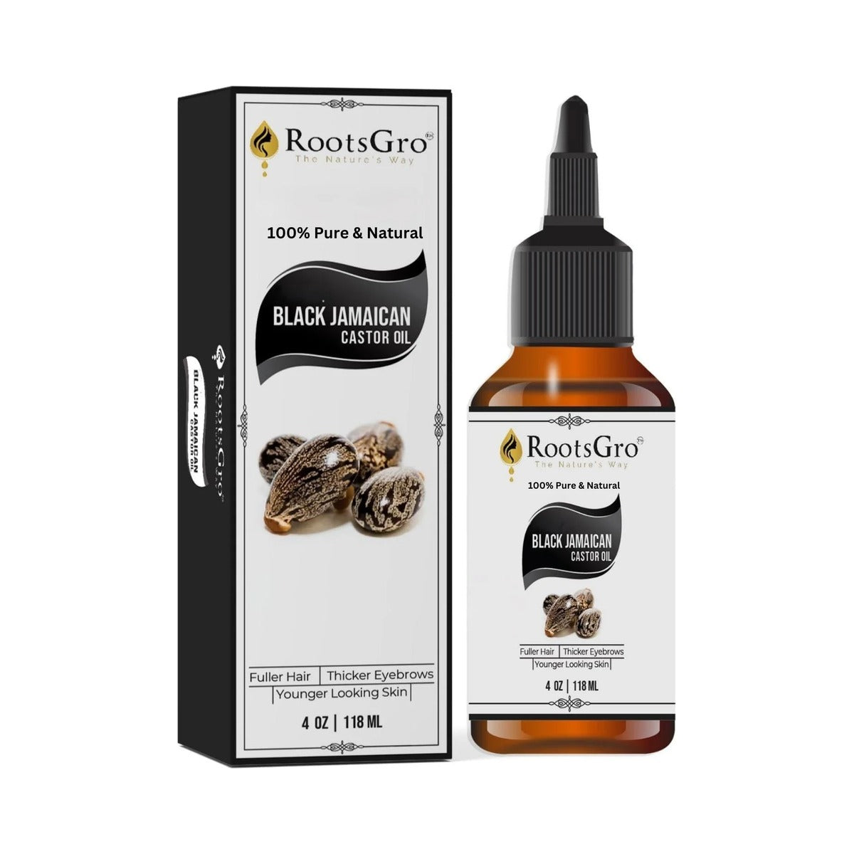 RootsGro Jamaican Black Castor Oil 4 Oz (Pack of 40)