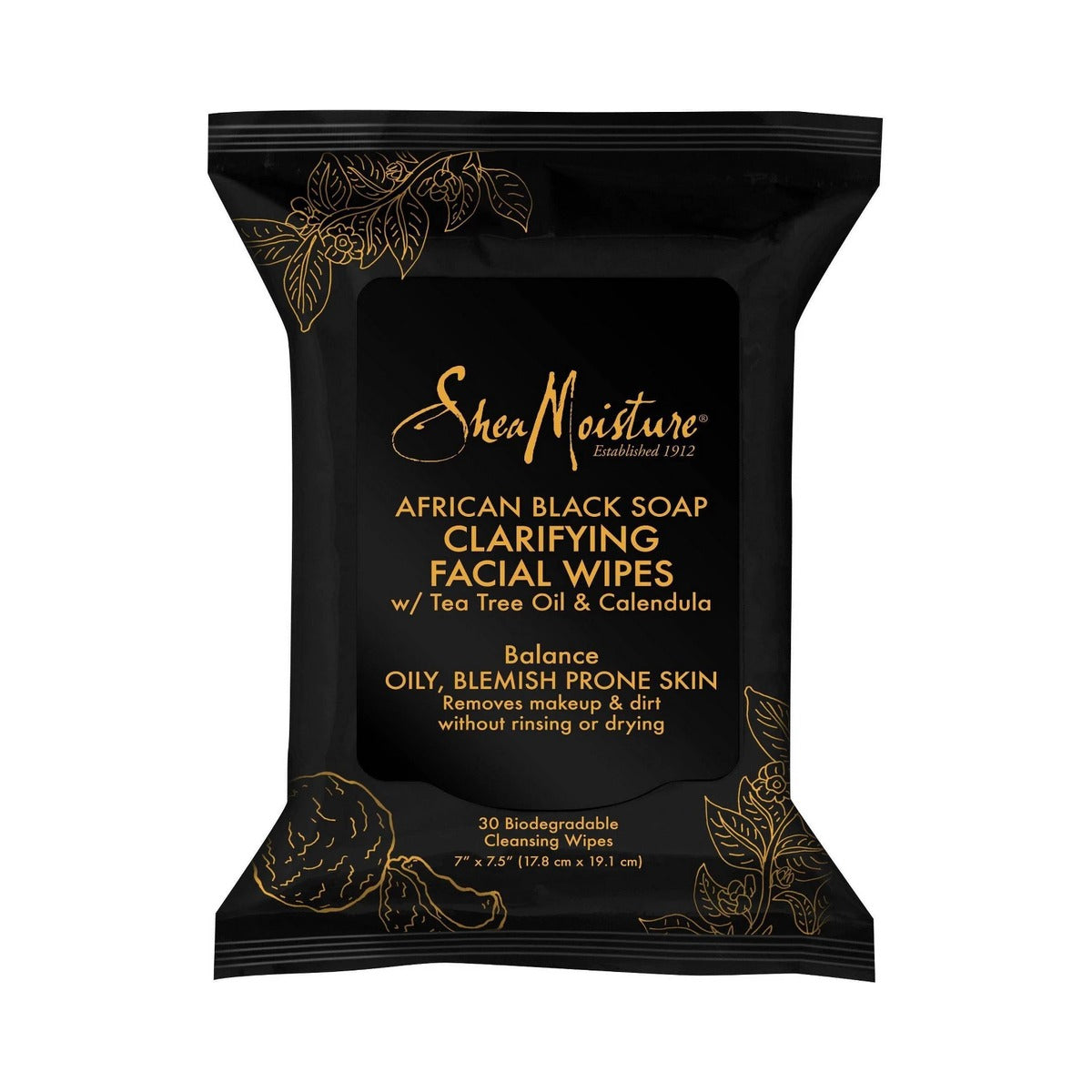 SheaMoisture African Black Soap Clarifying Facial Wipes 30 Ct (Pack of 24) - view 2