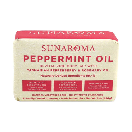 Sunaroma Organic Peppermint Oil Soap 8 Oz (Pack of 36)