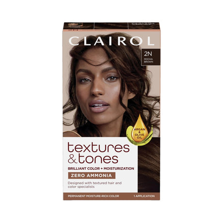Clairol Textures and Tones 2N Dark Brown Hair Color (Pack of 12)