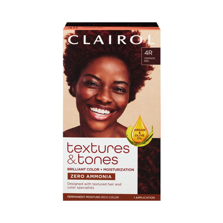 Clairol Textures & Tones Permanent Hair Dye 4R Crimson Red (Pack of 12)