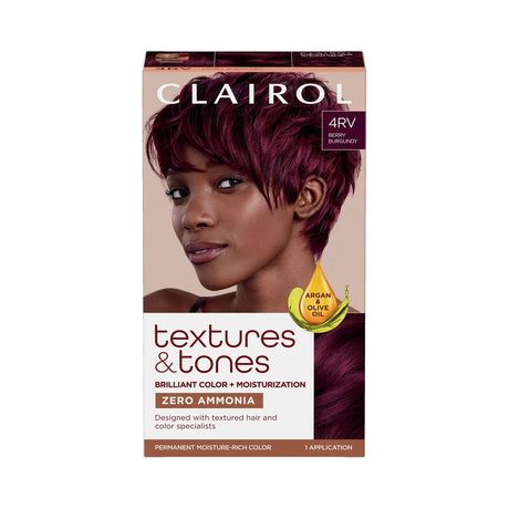 Clairol Textures & Tones Permanent Hair Color 4RV (Pack of 12)