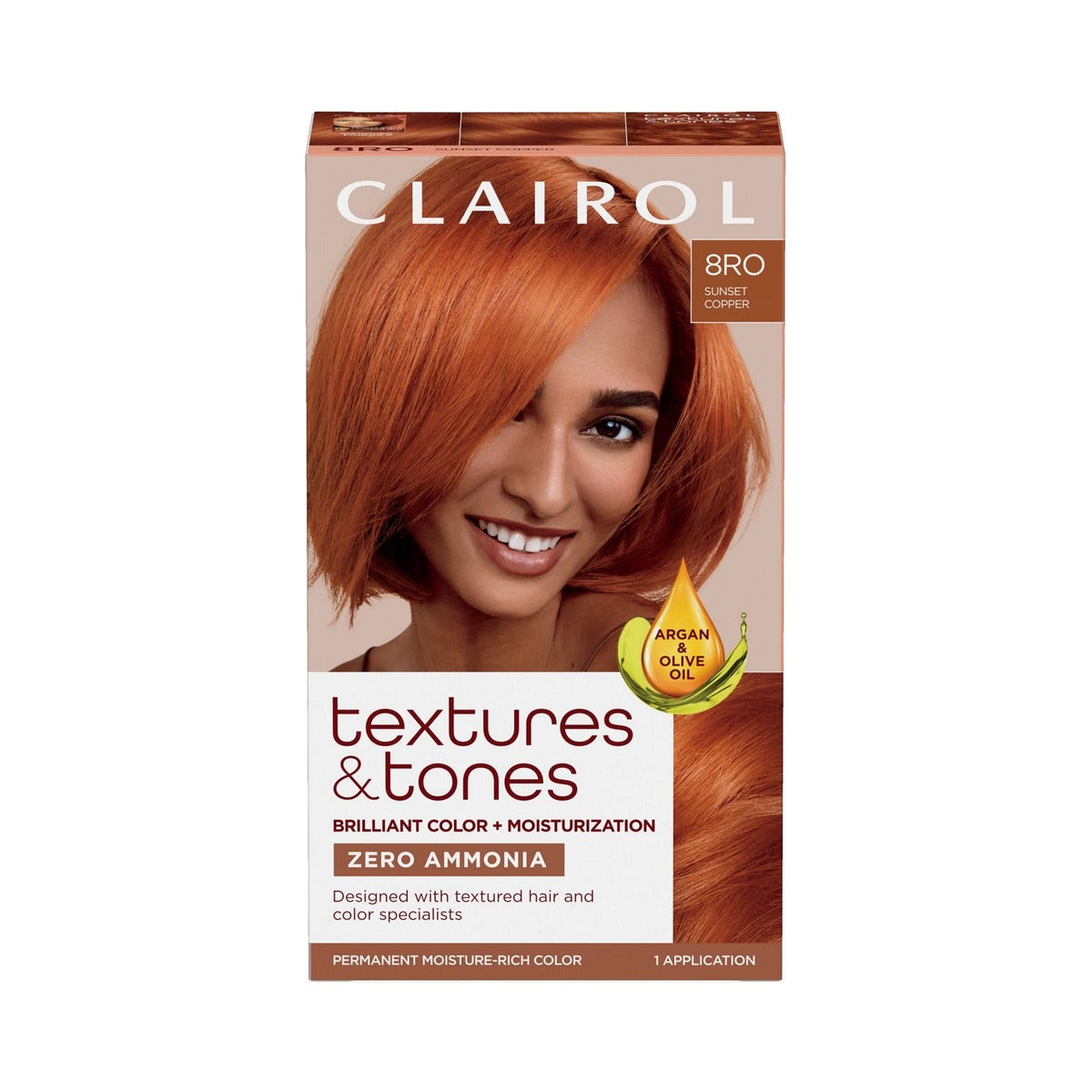 Textures & Tones Ammonia Free Permanent Hair Color 8RO Sunset Copper (Pack of 12