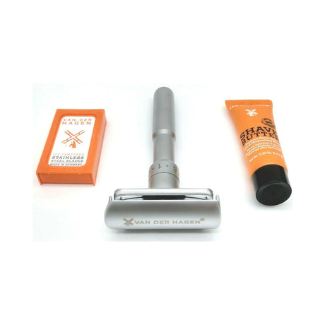 Van Der Hagen Twist Adjustable Safety Razor Silver (Pack of 12)