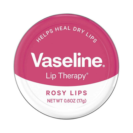 Vaseline Lip Therapy Balm Tin Rosy Lips 0.6 Oz (Pack of 12)