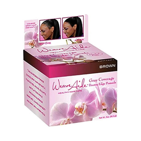 Weave Aide Gray Coverage Edge Pomade Brown 2 Oz (Pack of 12)
