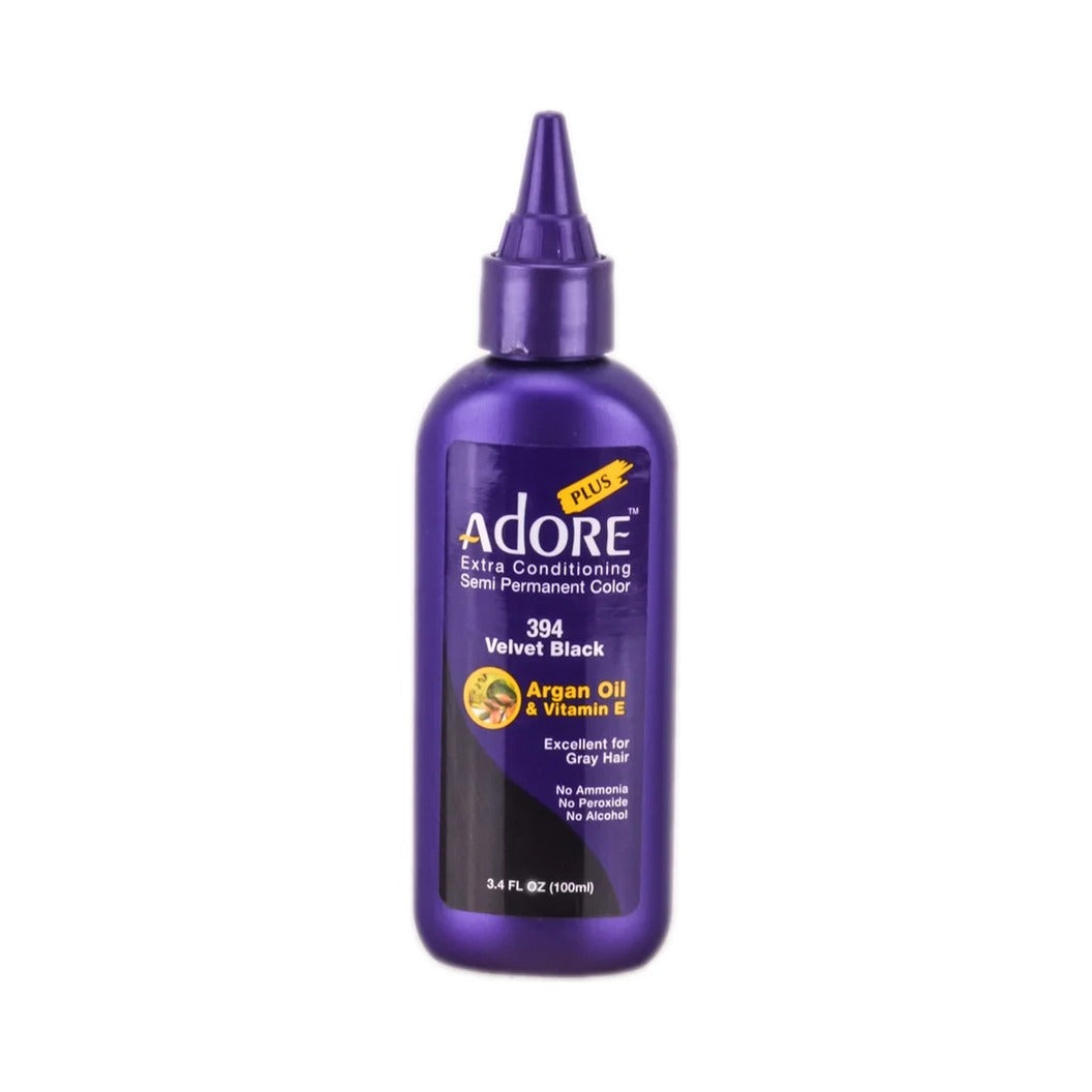 Adore Plus Semi-Permanent Color 394 Velvet Black (Pack of 96)