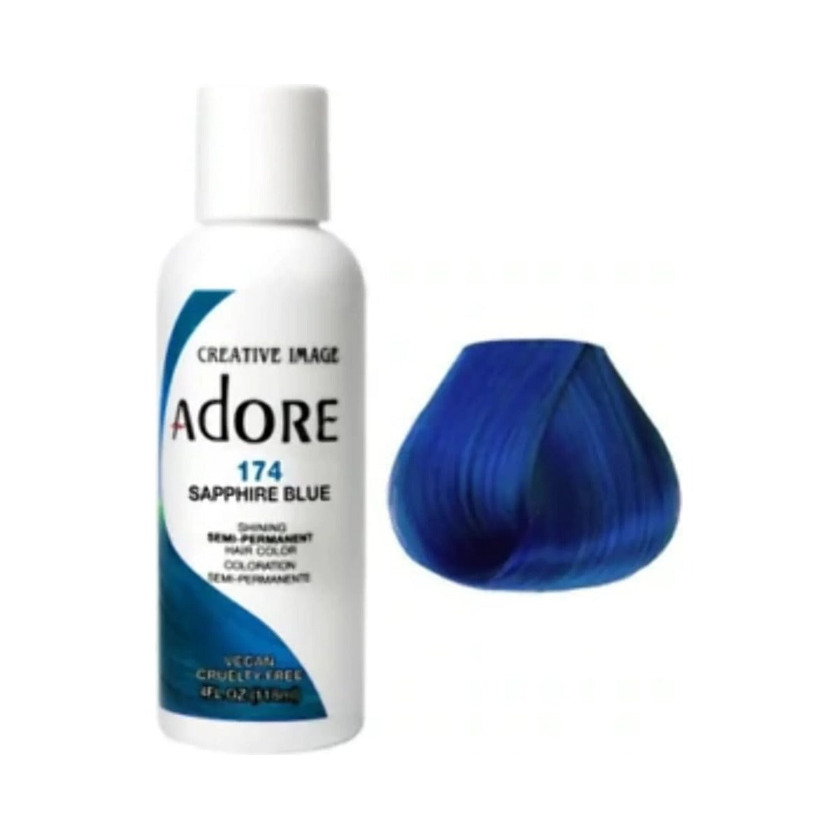 Adore Shining Semi Permanent Hair Color 174 Sapphire Blue (Pack of 72)