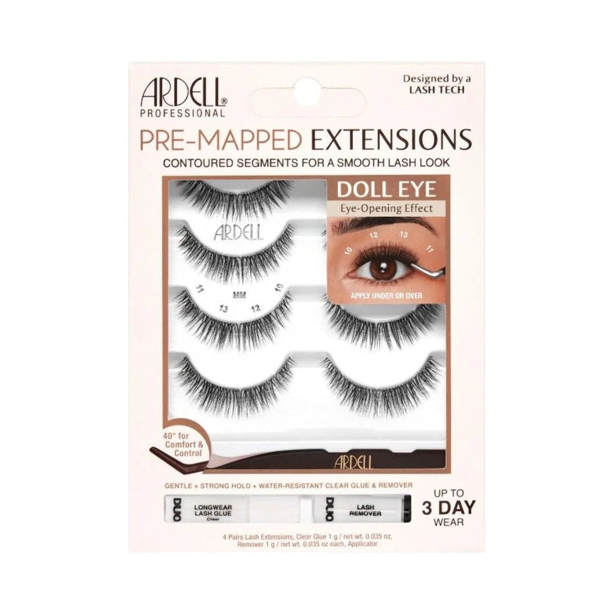 Ardell Eyelash Pre-Mapped Extensions Doll Eye (Pack of 36)