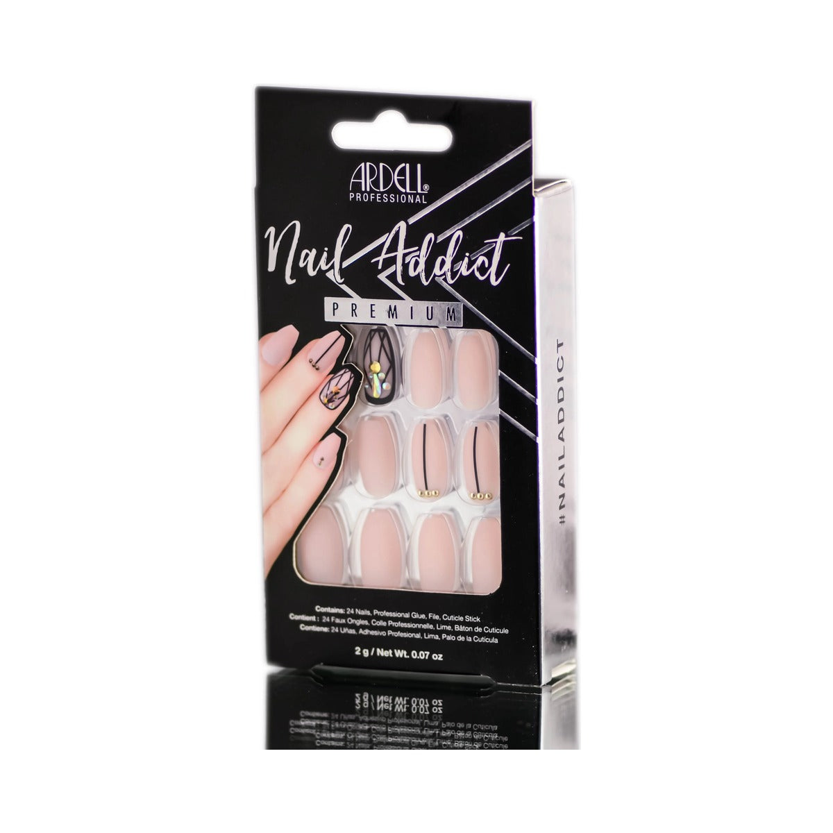 Ardell Nail Addict Premium Artificial Nail Set Blush (Pack of 72)