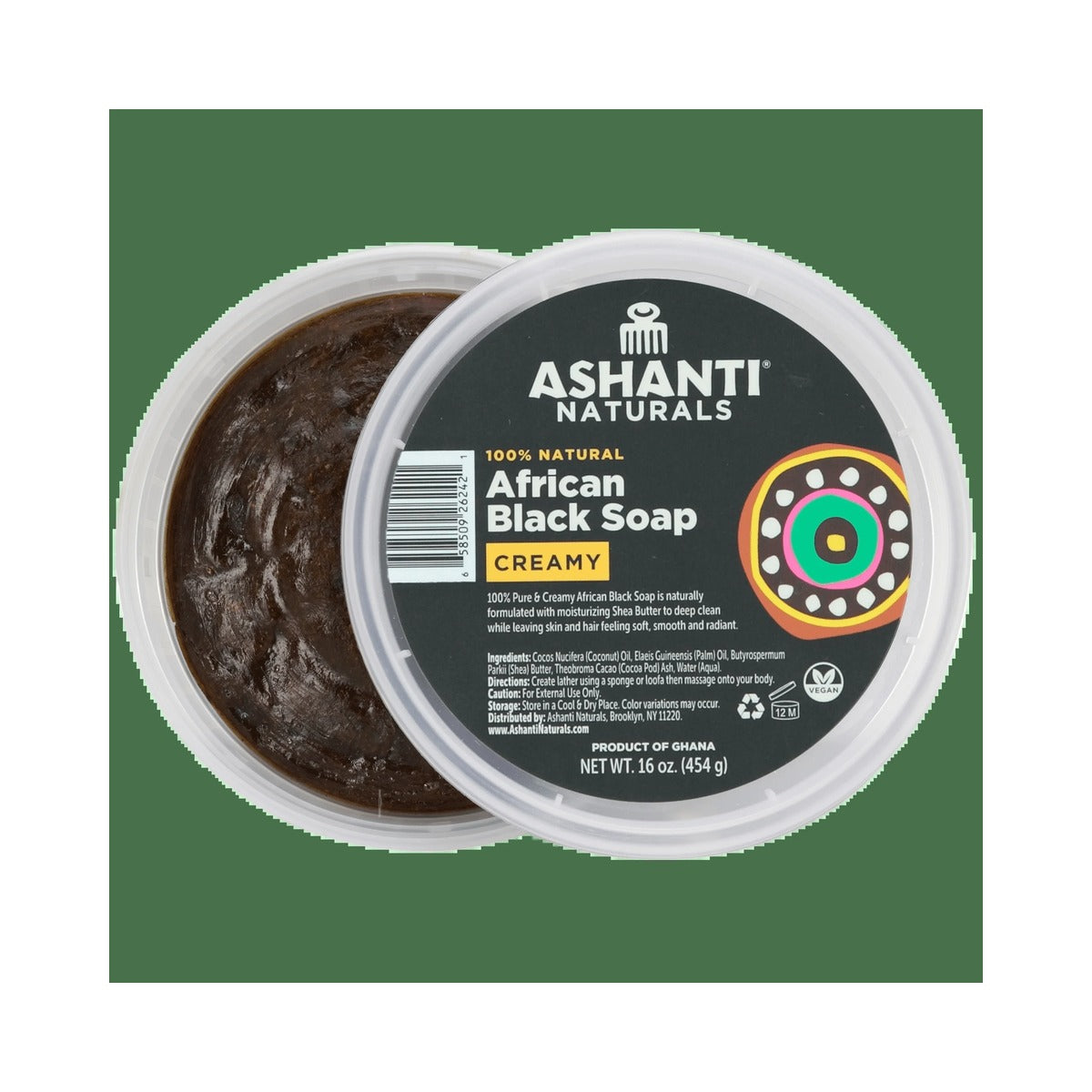 Ashanti Naturals African Black Soap 8 Oz (Pack of 12)