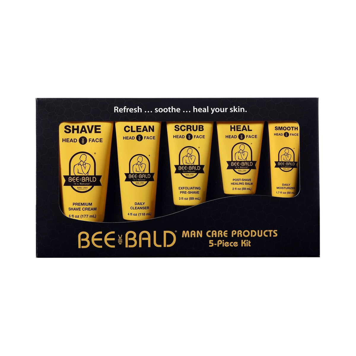 Bee Bald Premium Gift Set 5-Piece Kit (Pack of 6)