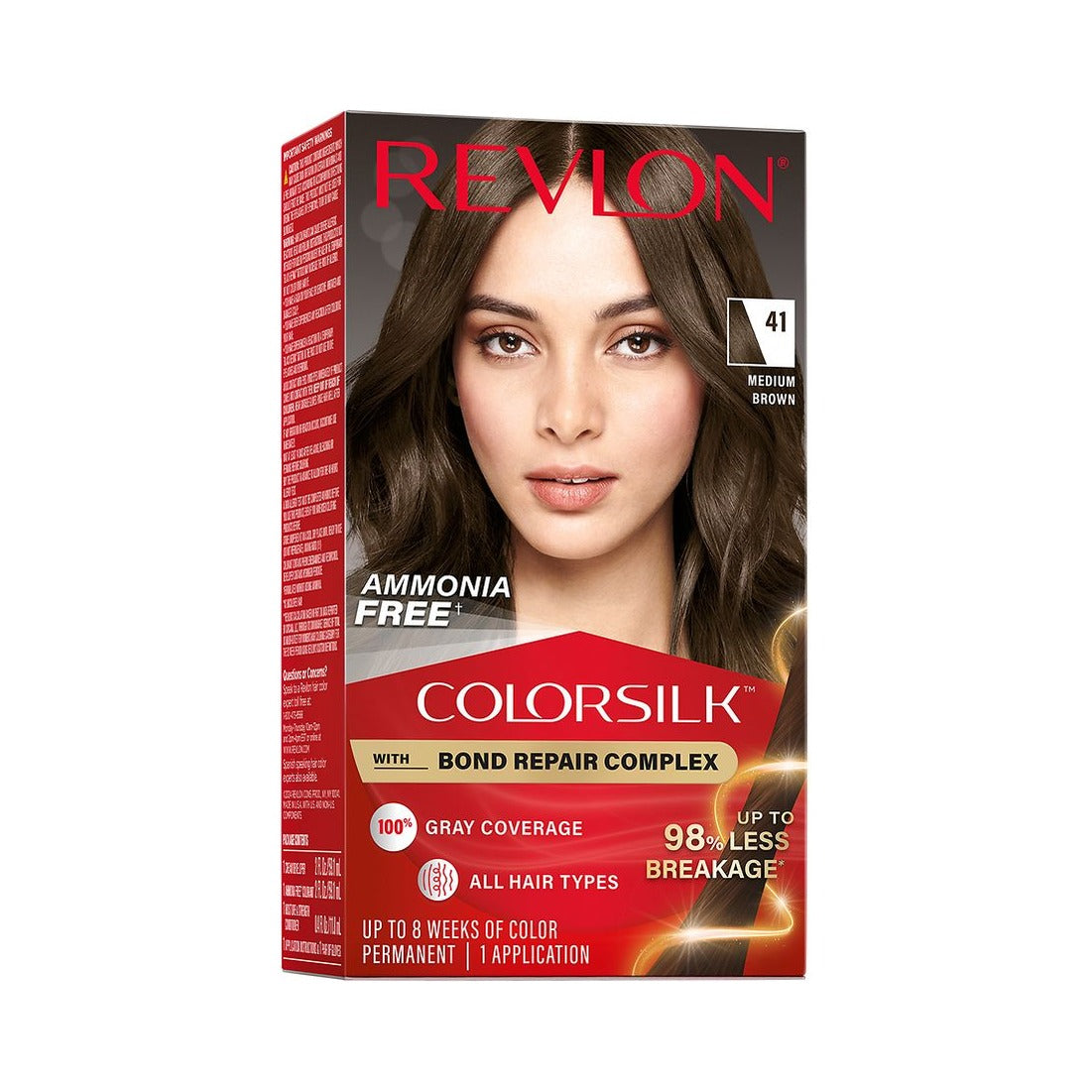 Revlon ColorSilk Permanent Hair Color 41 Medium Brown 4.4 Oz (Pack of 12)