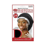 Donna Premium Satin Braid Bonnet & Adjustable Bonnet Black (Pack of 288) - view 3