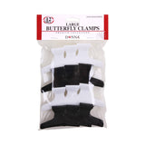 Donna Collection Butterfly Clamps Large Black & White (Pack of 144)