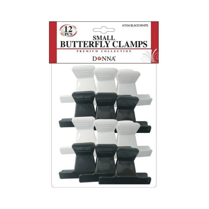 Donna Collection Butterfly Clamps Small Black & White (Pack of 144) - view 2