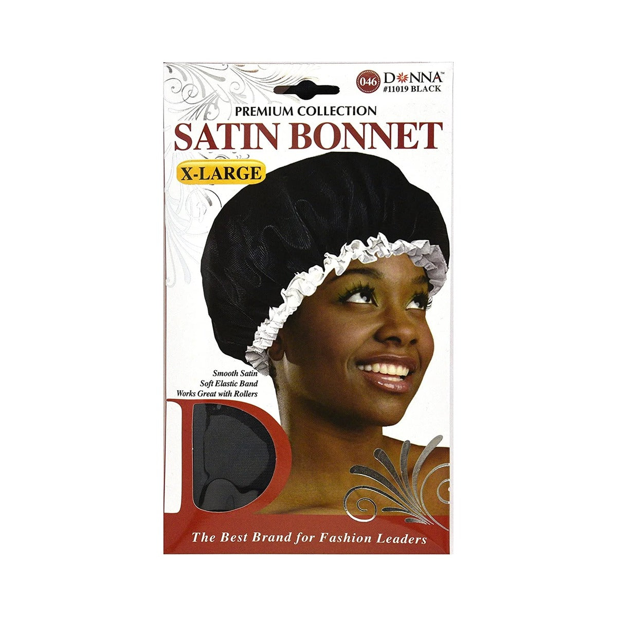 Donna Collection Premium X-Large Black Satin Bonnet (Pack of 288)