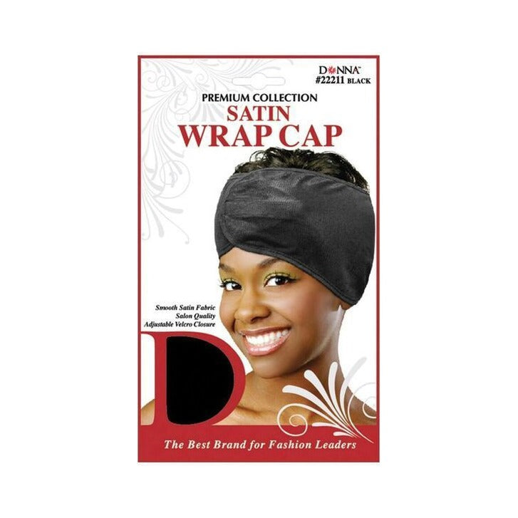 Donna Premium Satin Wrap Cap Black (Pack of 288) - view 2