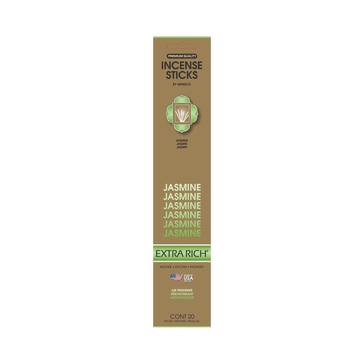 Gonesh Extra Rich Jasmine Incense Sticks 20 Ct (Pack of 144)
