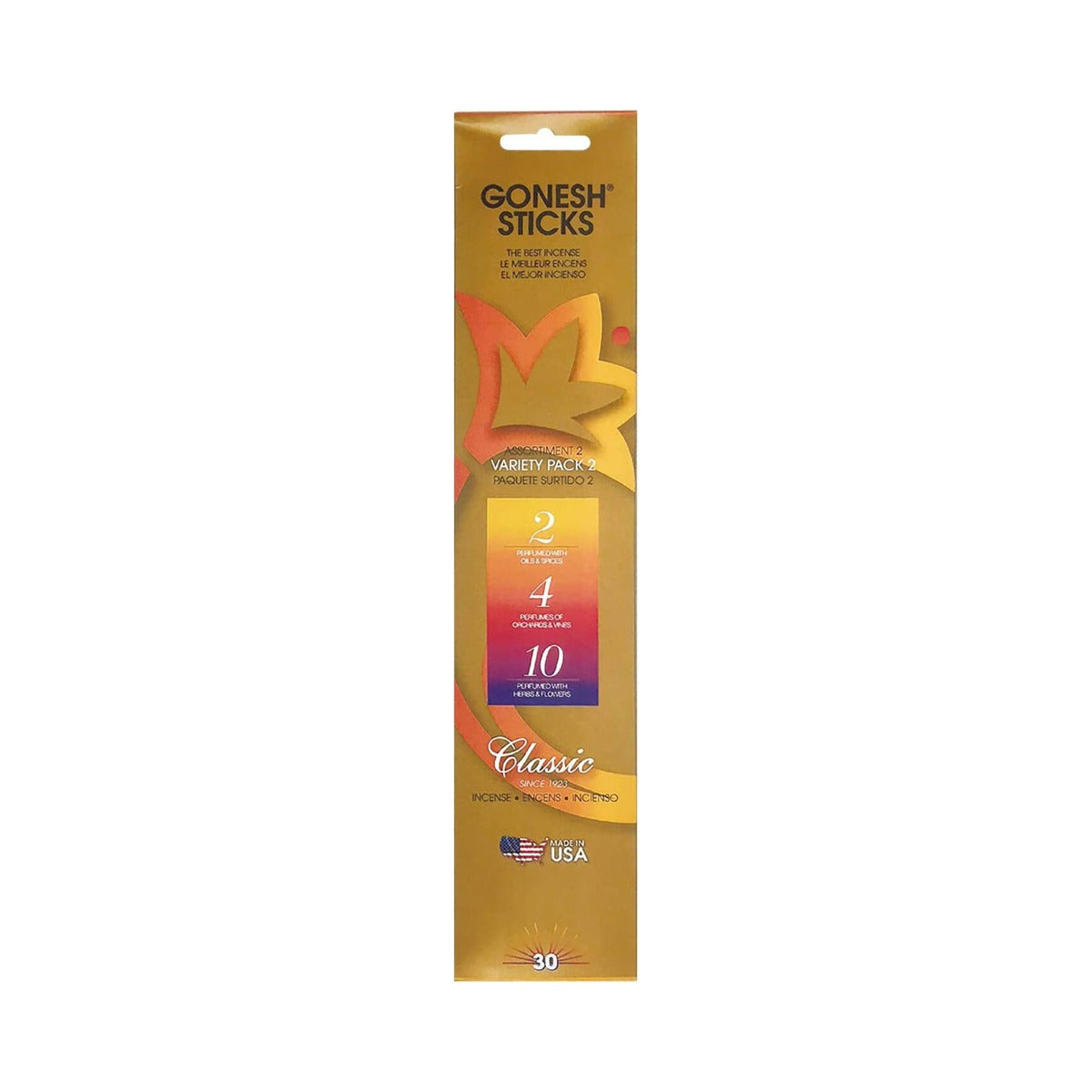 Gonesh Classic Variety #2 Stick Incense (Pack of 144)