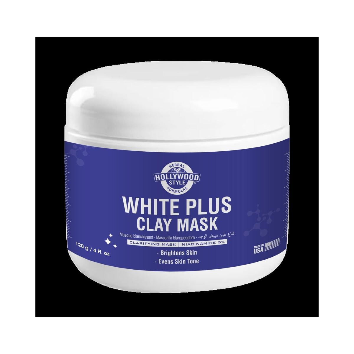 Hollywood Style White Plus Clay Mask 4 Oz (Pack of 24)
