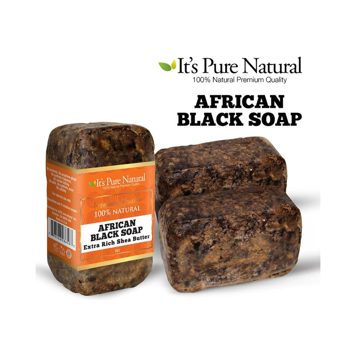 It's Pure Natural African Black Soap Shea Butter 5 Oz (Pack of 24)