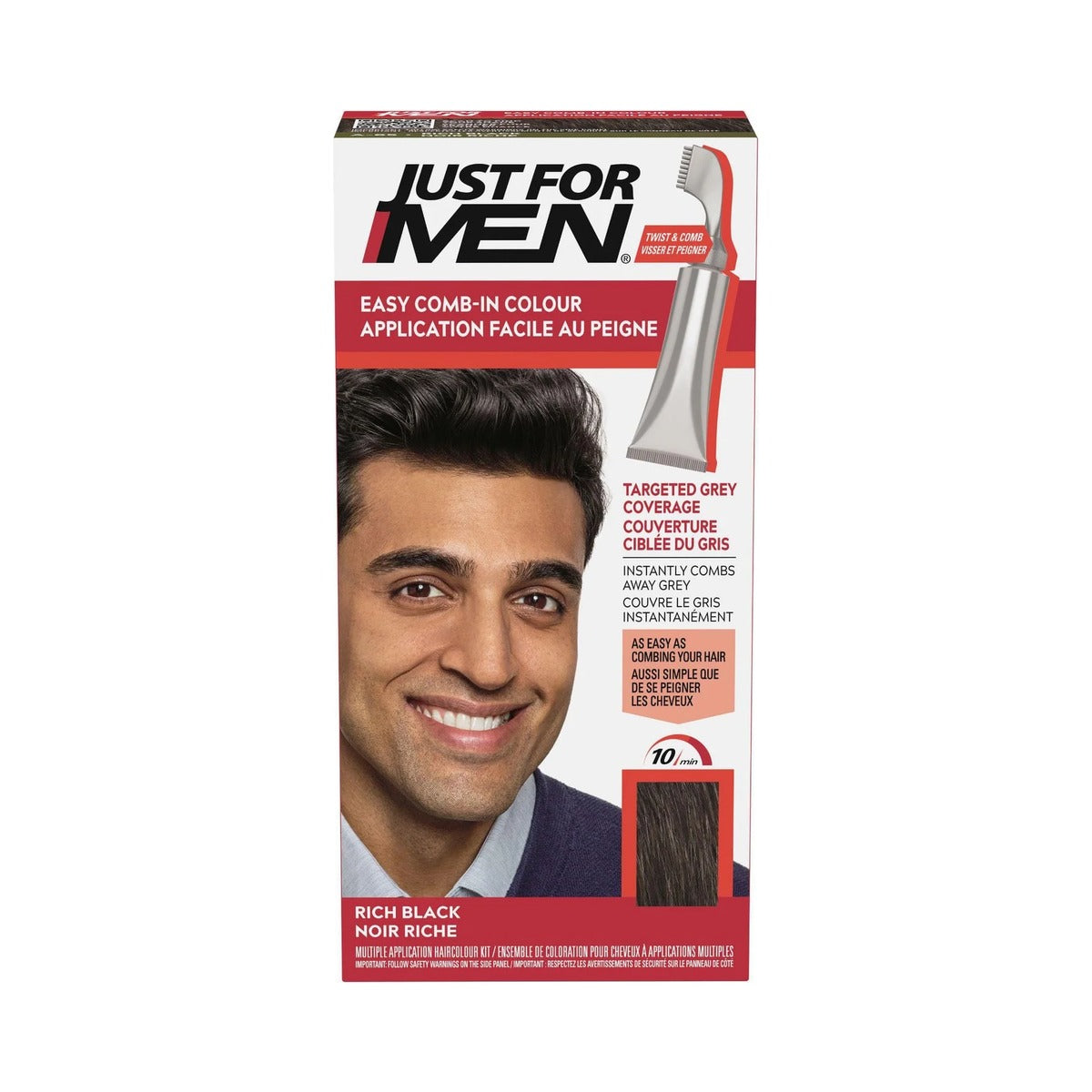 Just For Men Easy Comb-In Color Rich Black (Pack of 12) - view 3