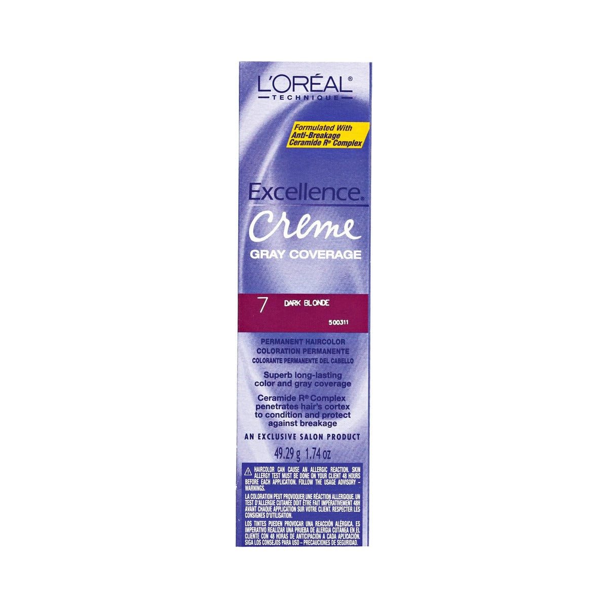 L'Oreal Paris Excellence Creme Dark Blonde 7 1.74 Oz (Pack of 72)