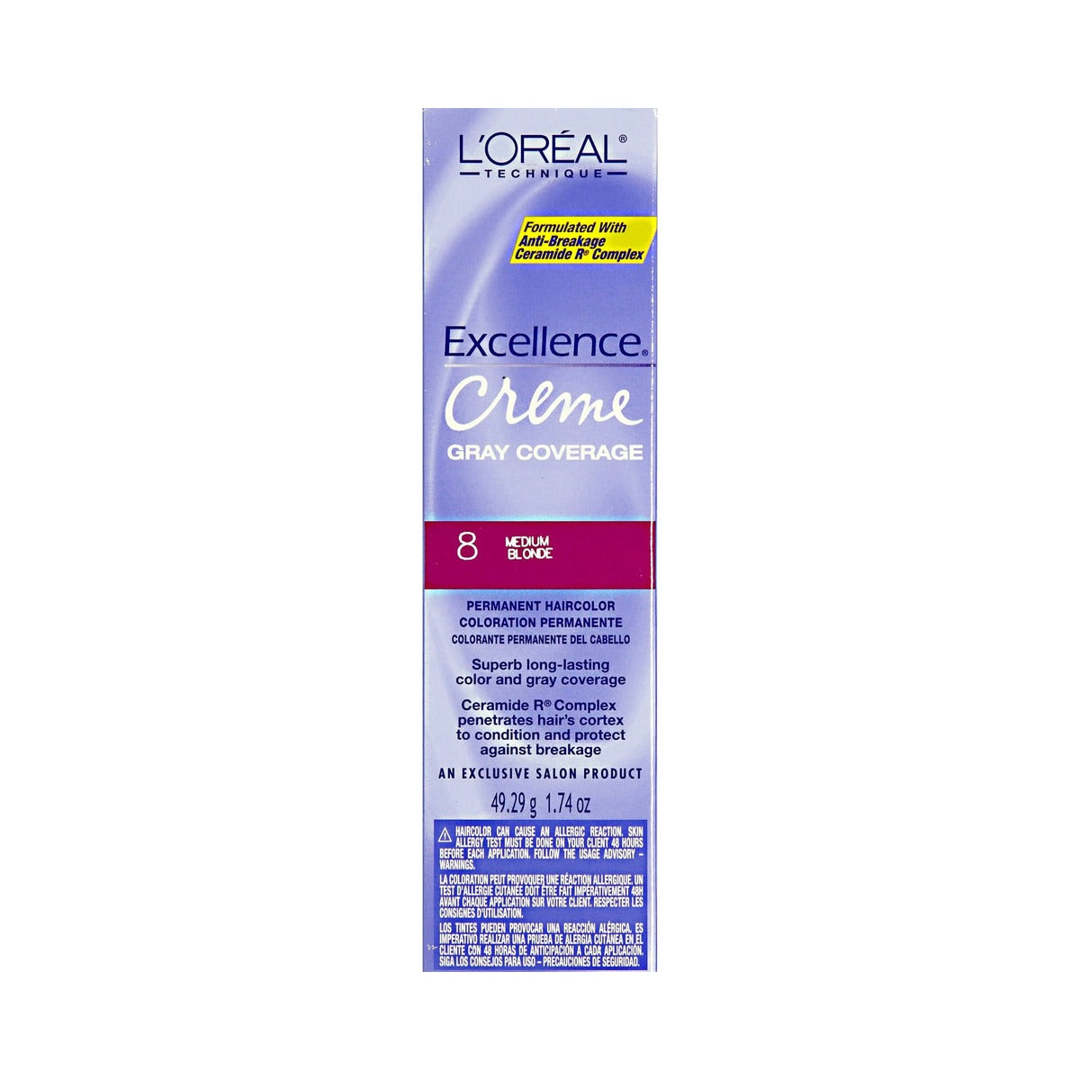 L'Oreal Paris Excellence Creme Medium Blonde #8 1.74 Oz (Pack of 72)