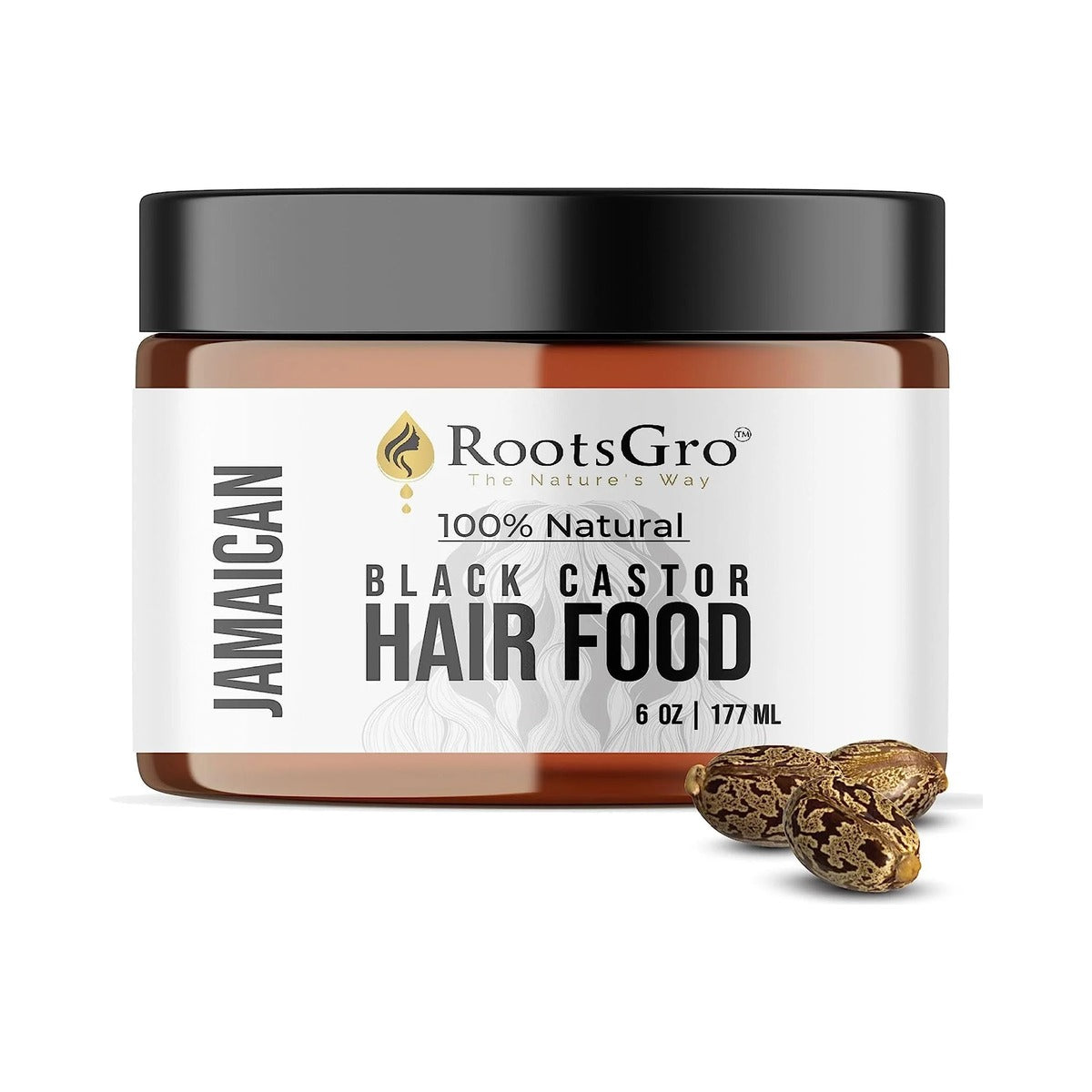 RootsGro Jamaican Black Castor Hair Food 6 Oz (Pack of 80)