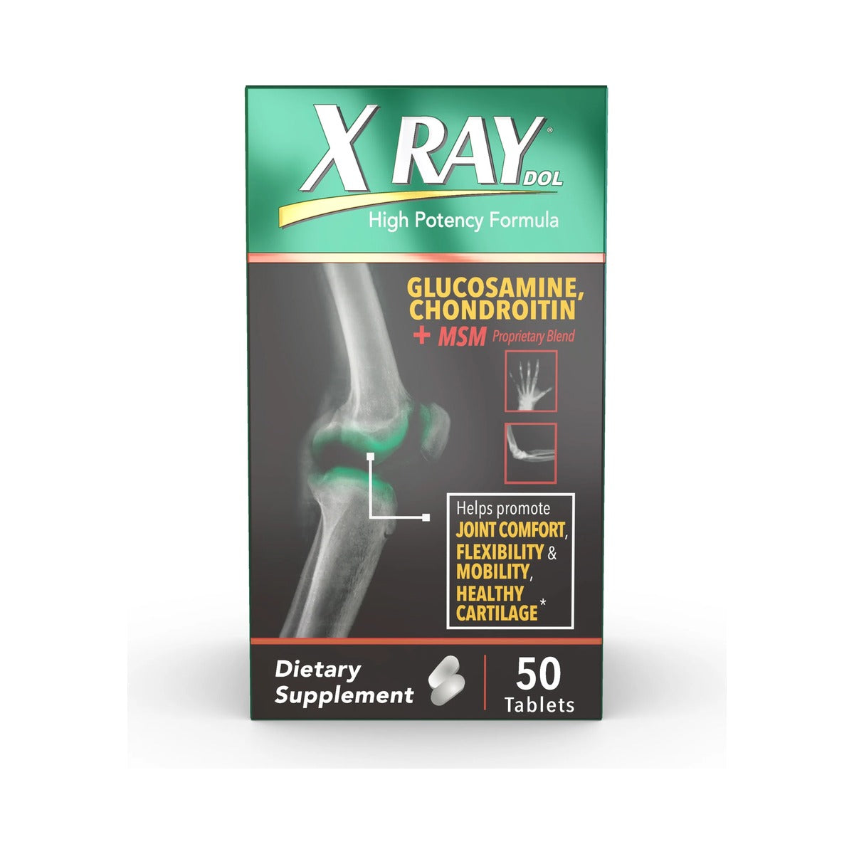 X Ray Dol Glucosamine Chondroitin + MSM 50 Count (Pack of 12)