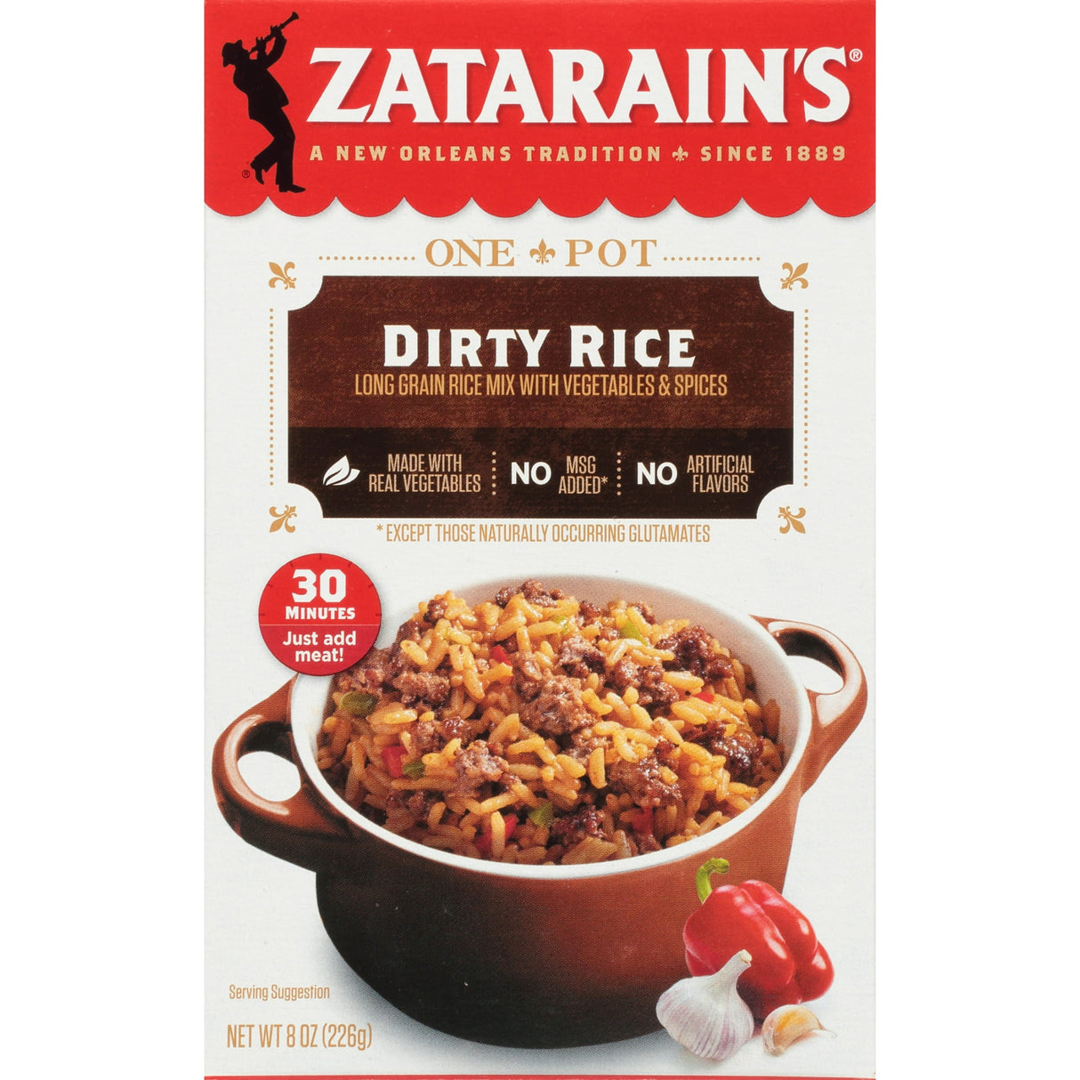 Zatarain s No Artificial Flavors Gluten Free Dirty Rice Dinner Mix Box 8 oz (Pack of 12)
