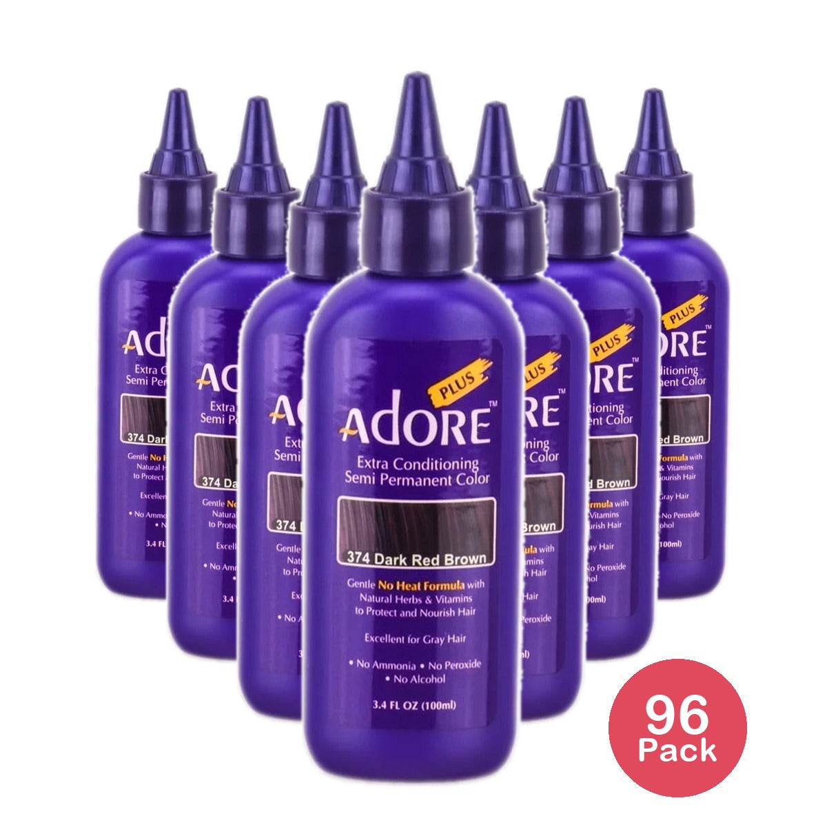 Adore Plus Extra Conditioning Semi-Permanent Hair Color 3.4 Oz (Pack of 96)