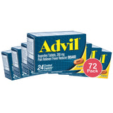 Advil NSAID Pain Reliever Ibuprofen Caplets 24ct (Pack of 72)