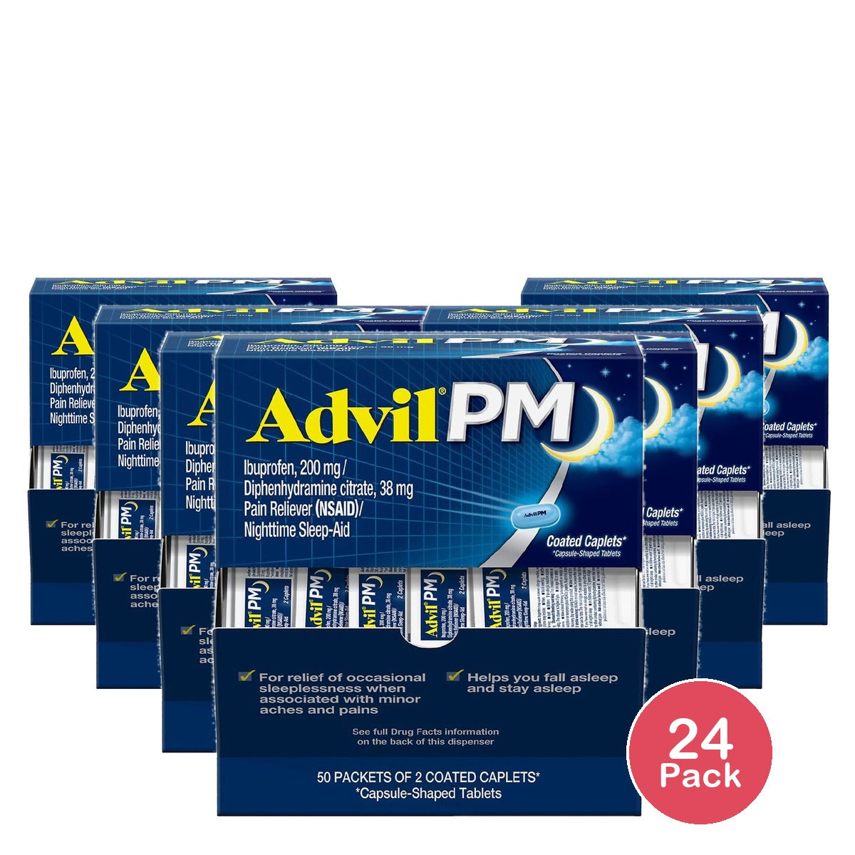 Advil PM 200mg Pain Reliever & Sleep Aid (Pack of 24)