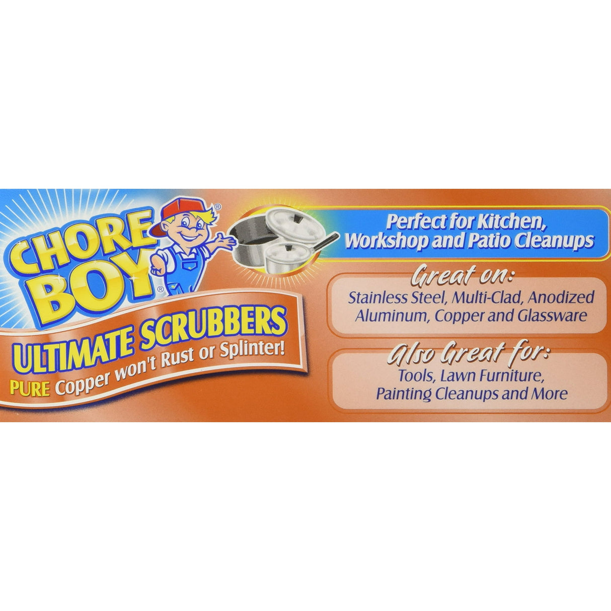 Chore Boy® 10811435002159V Copper Scrubber/Scouring Pad (Pack of 12)