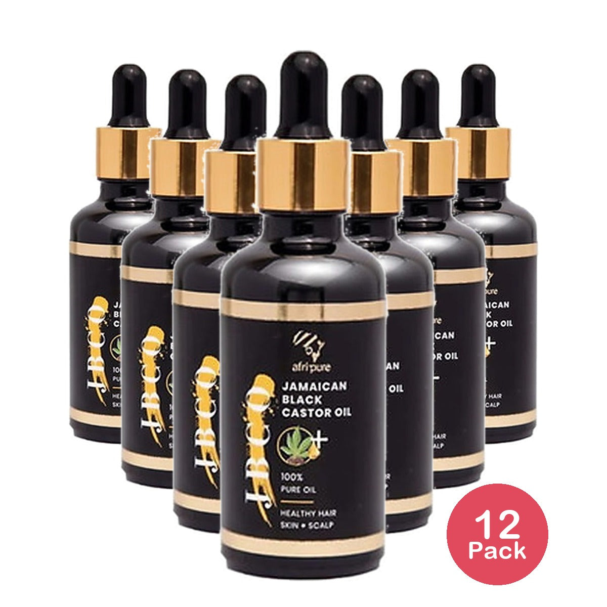Afri Pure 100% Black Castor Oil 1.7 Oz (Pack of 12)