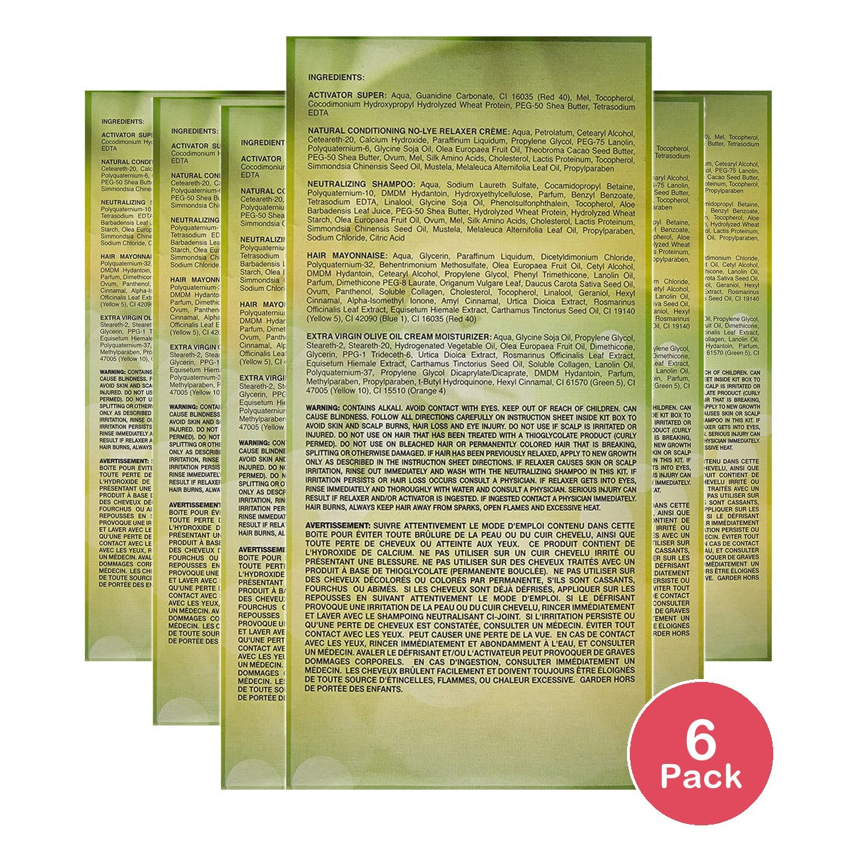 Africa's Best Originals Olive Oil Conditioning RelAxer System SUPER 2 APPS (Pack of 6)