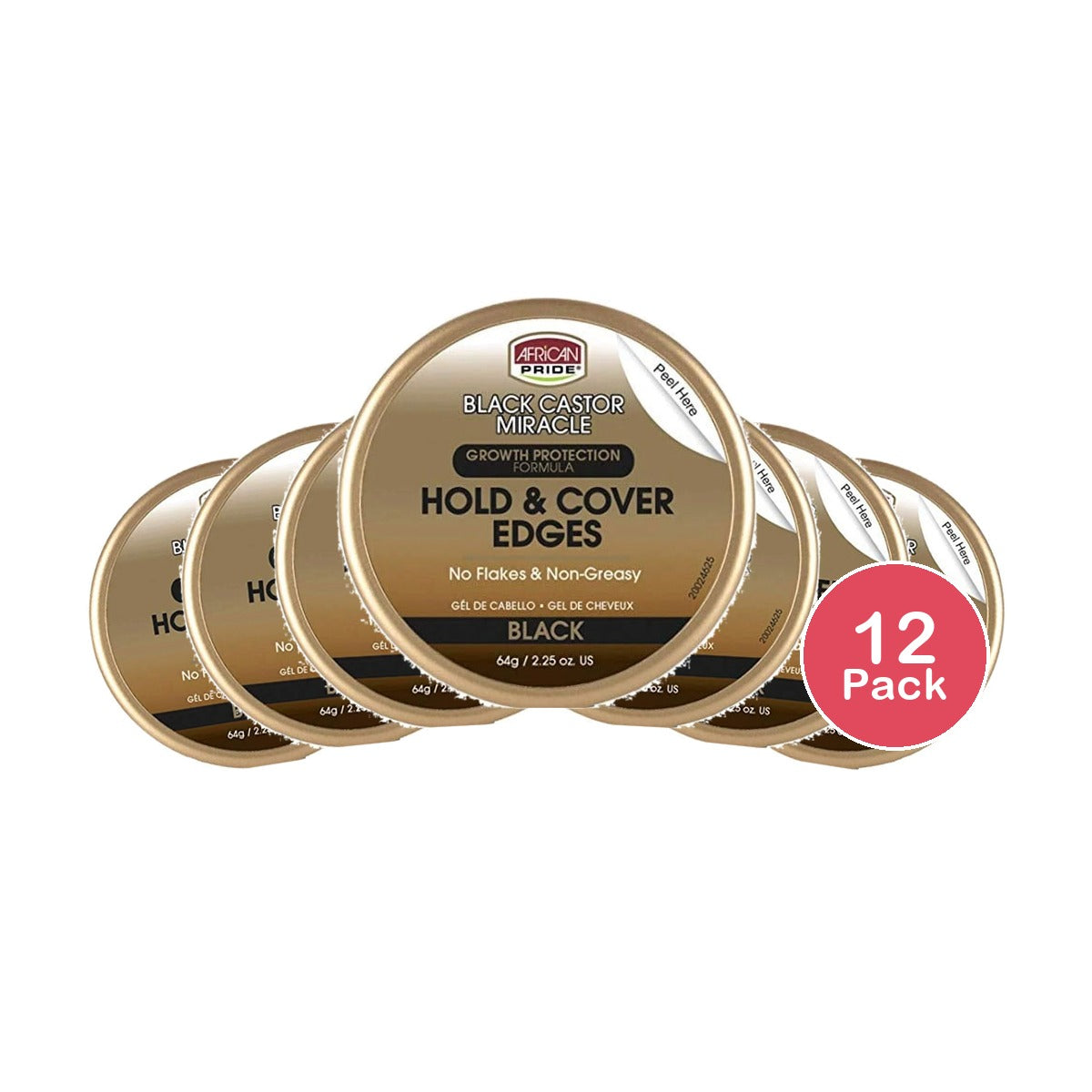 African Pride Black Castor Miracle Edge 2.25 Oz (Pack of 12)
