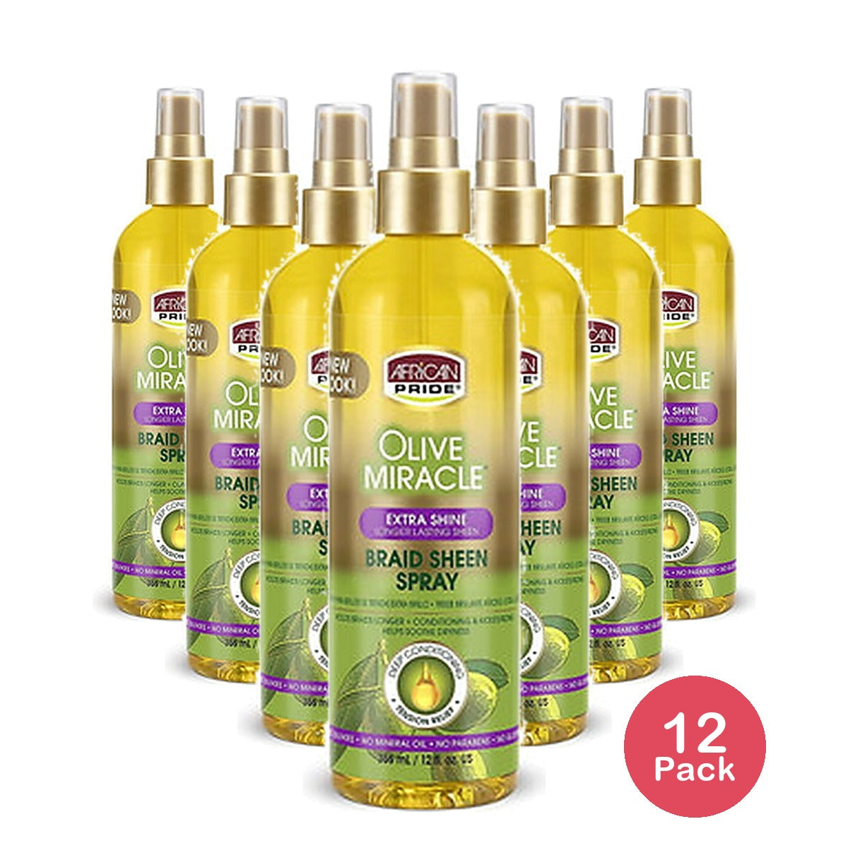 African Pride Braid Sheen Spray Extra Shine 12 Oz (Pack of 12)