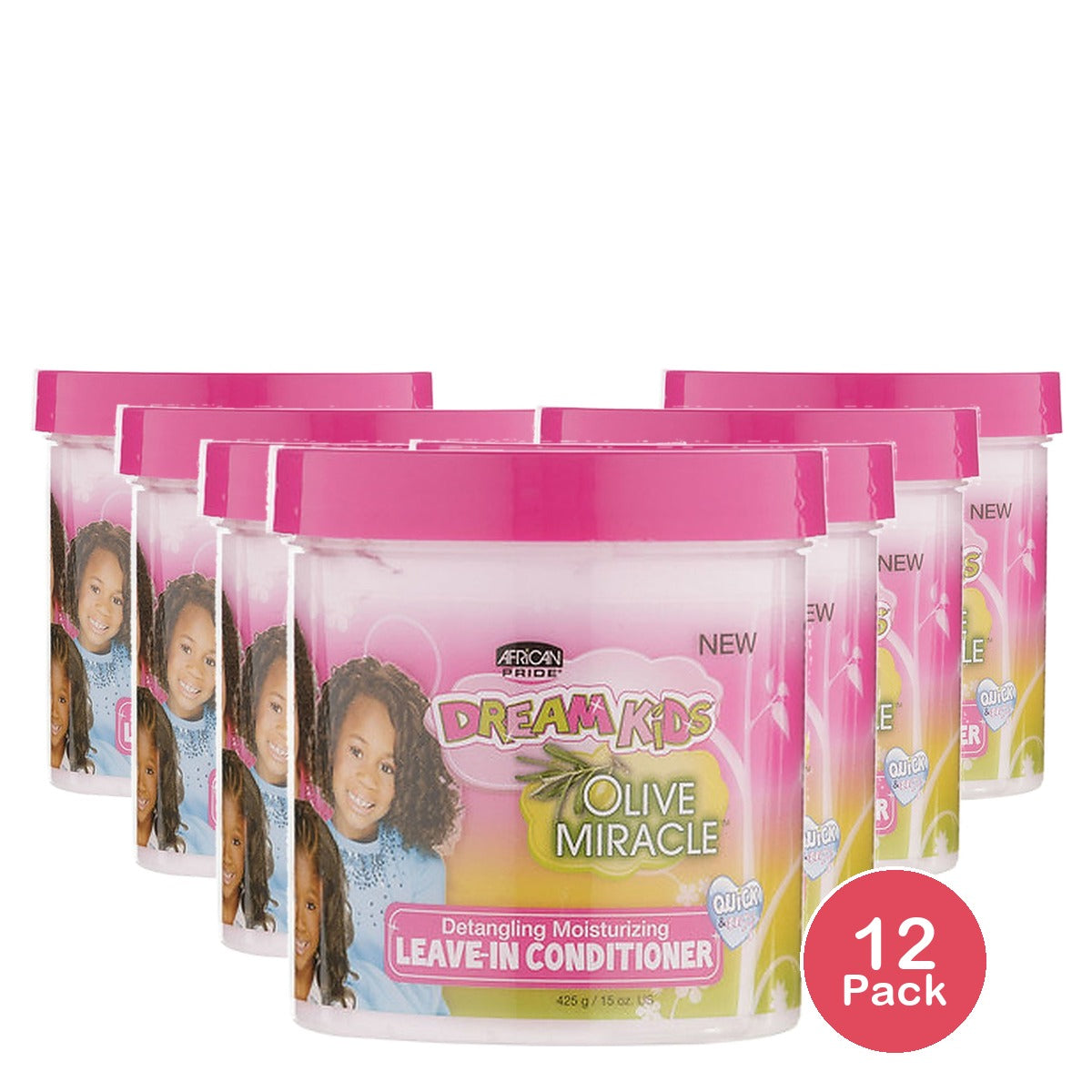 African Pride Dream Kids Olive Miracle Leave-In Conditioner 15 Oz (Pack of 12)