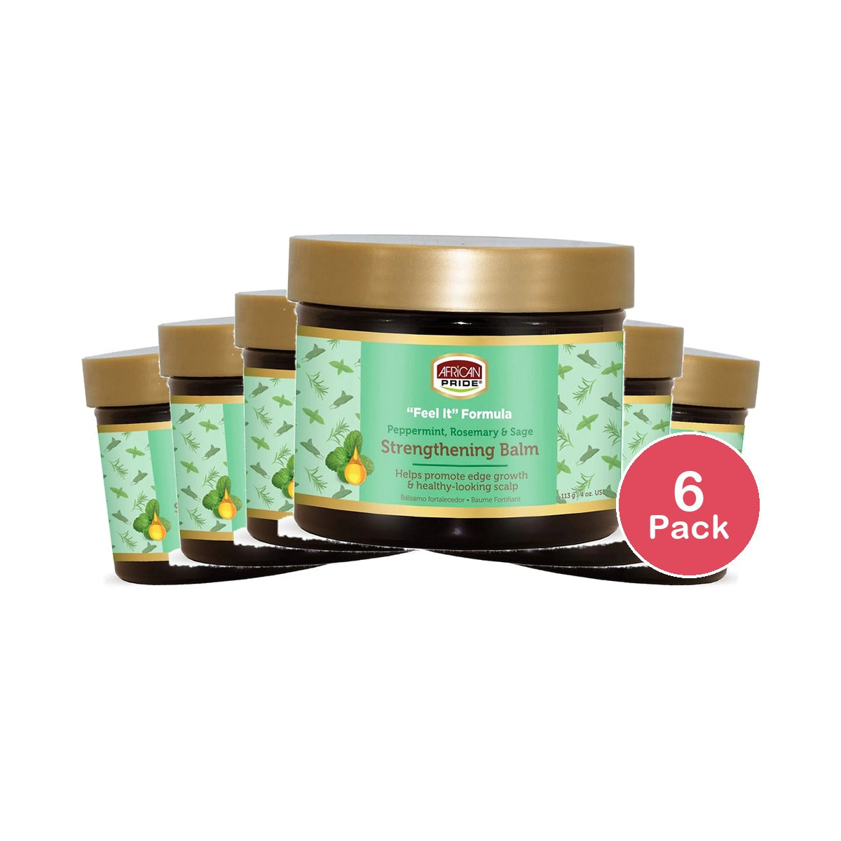 African Pride Feel It Formula Strengthening Balm 4 Oz (Pack of 6)