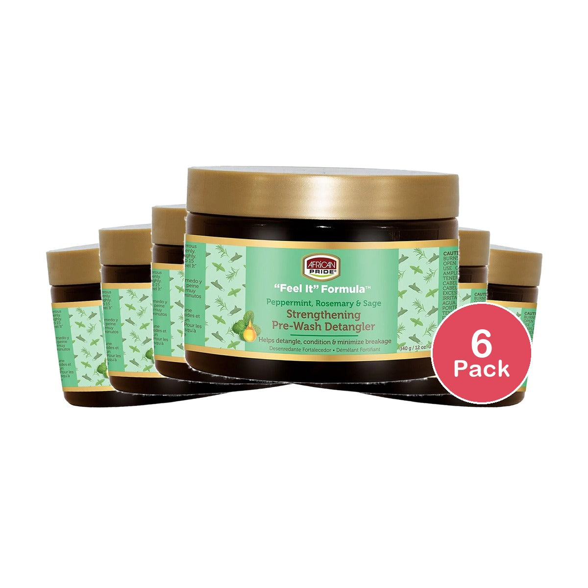 African Pride Feel It Formula Strengthening Detangler 12 Oz (Pack of 6)