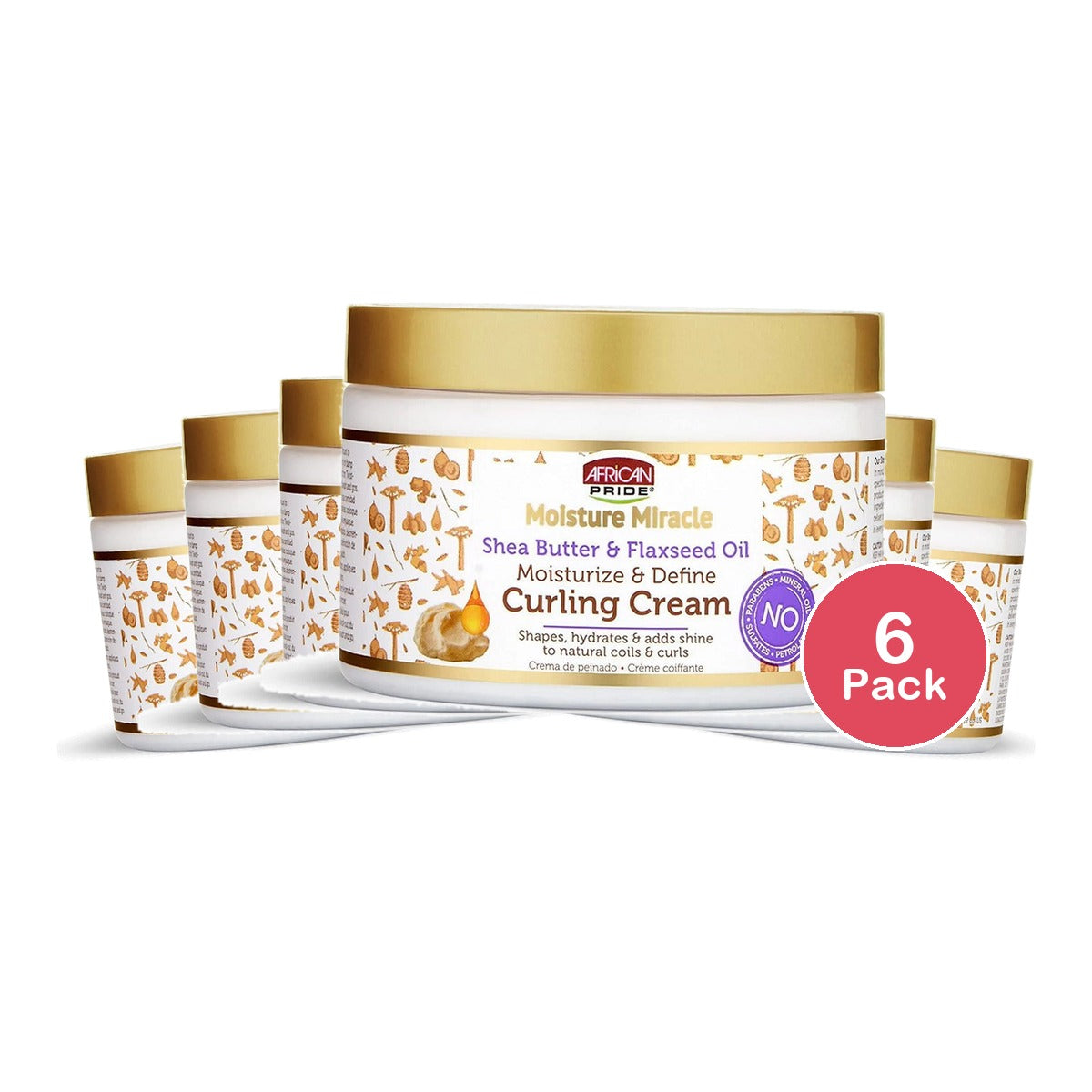 African Pride Moisture Miracle Curl Cream 12 Oz (Pack of 6)