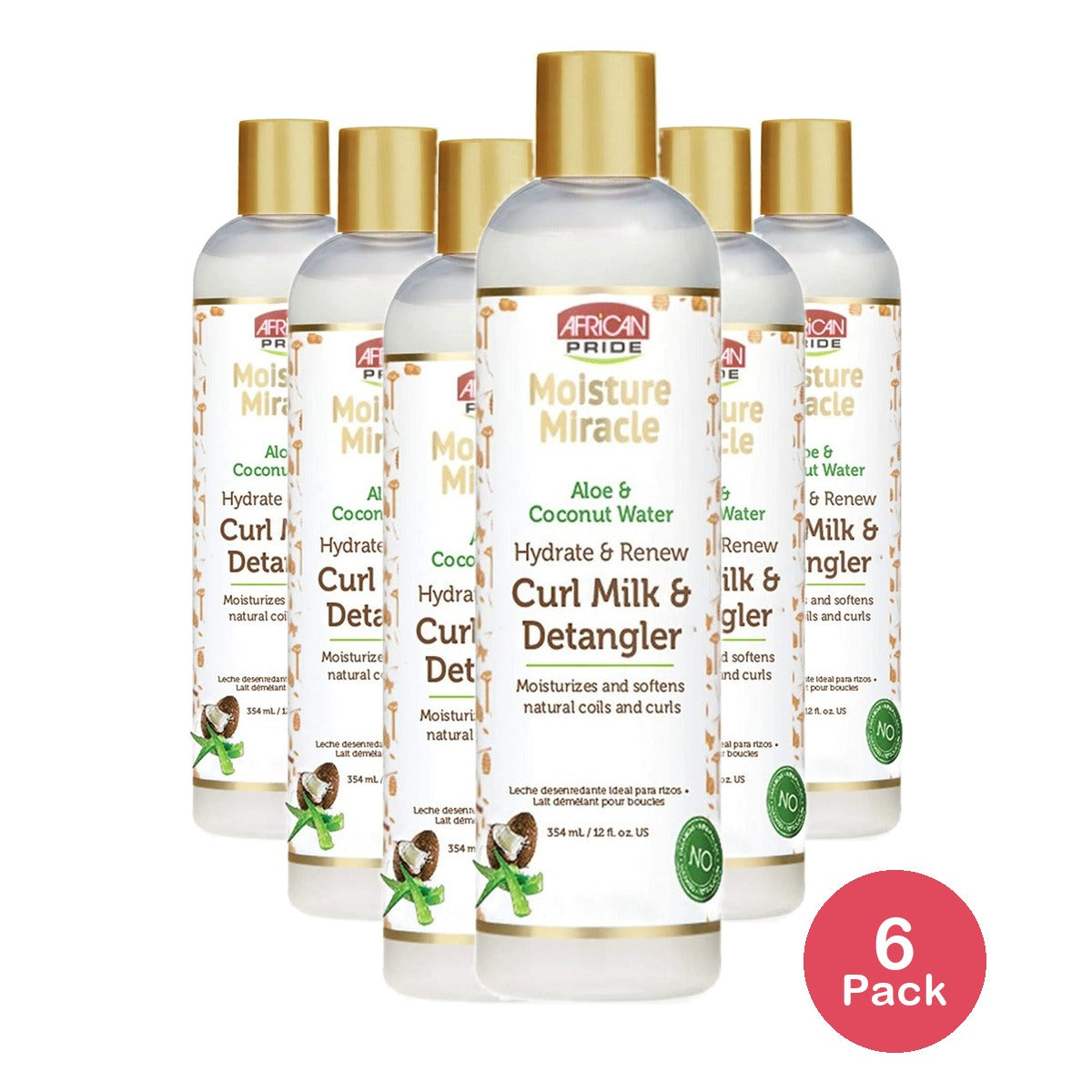 African Pride Moisture Miracle Curl Milk 12 Oz (Pack of 6)
