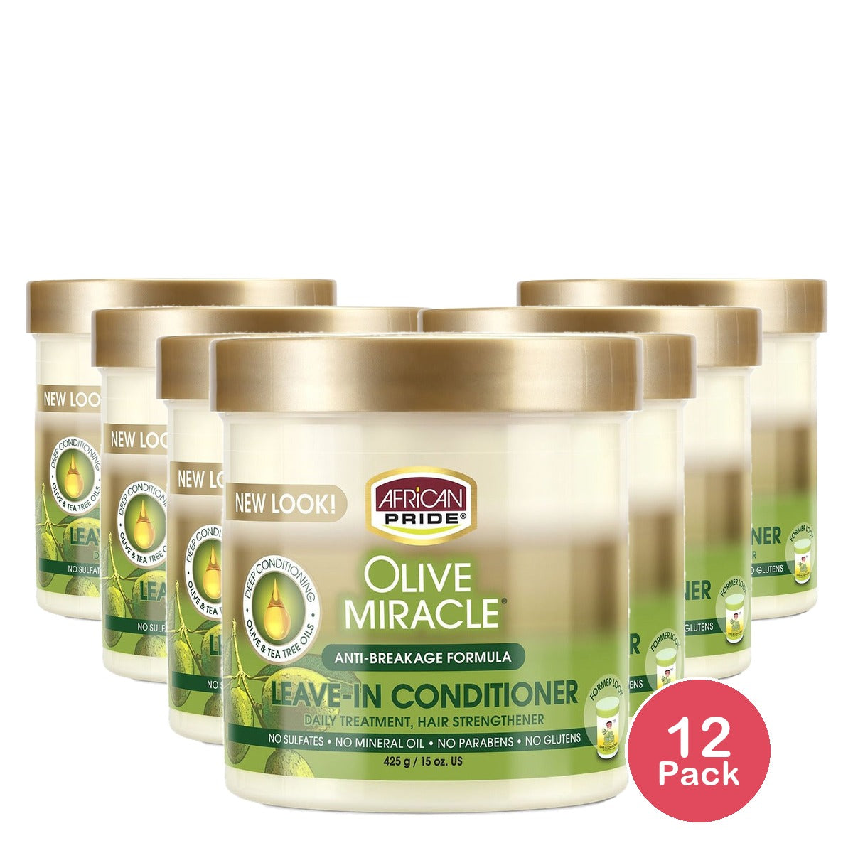 African Pride Olive Miracle Leave-In Conditioner 15 Oz (Pack of 12)
