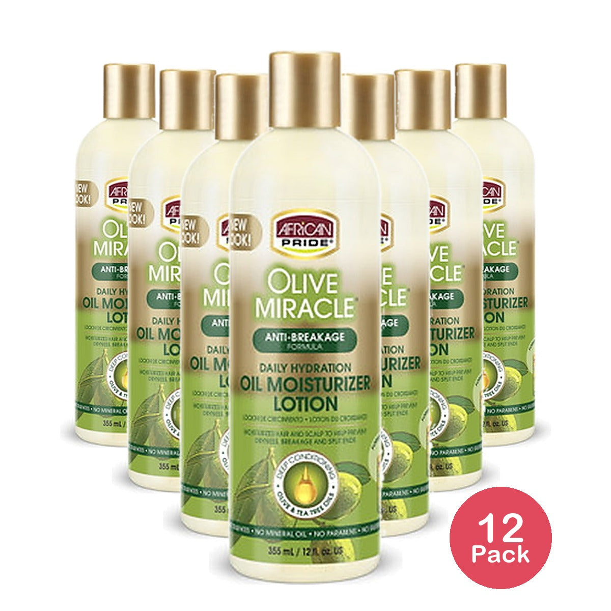 African Pride Olive Miracle Moisturizer Lotion 12 Oz (Pack of 12)