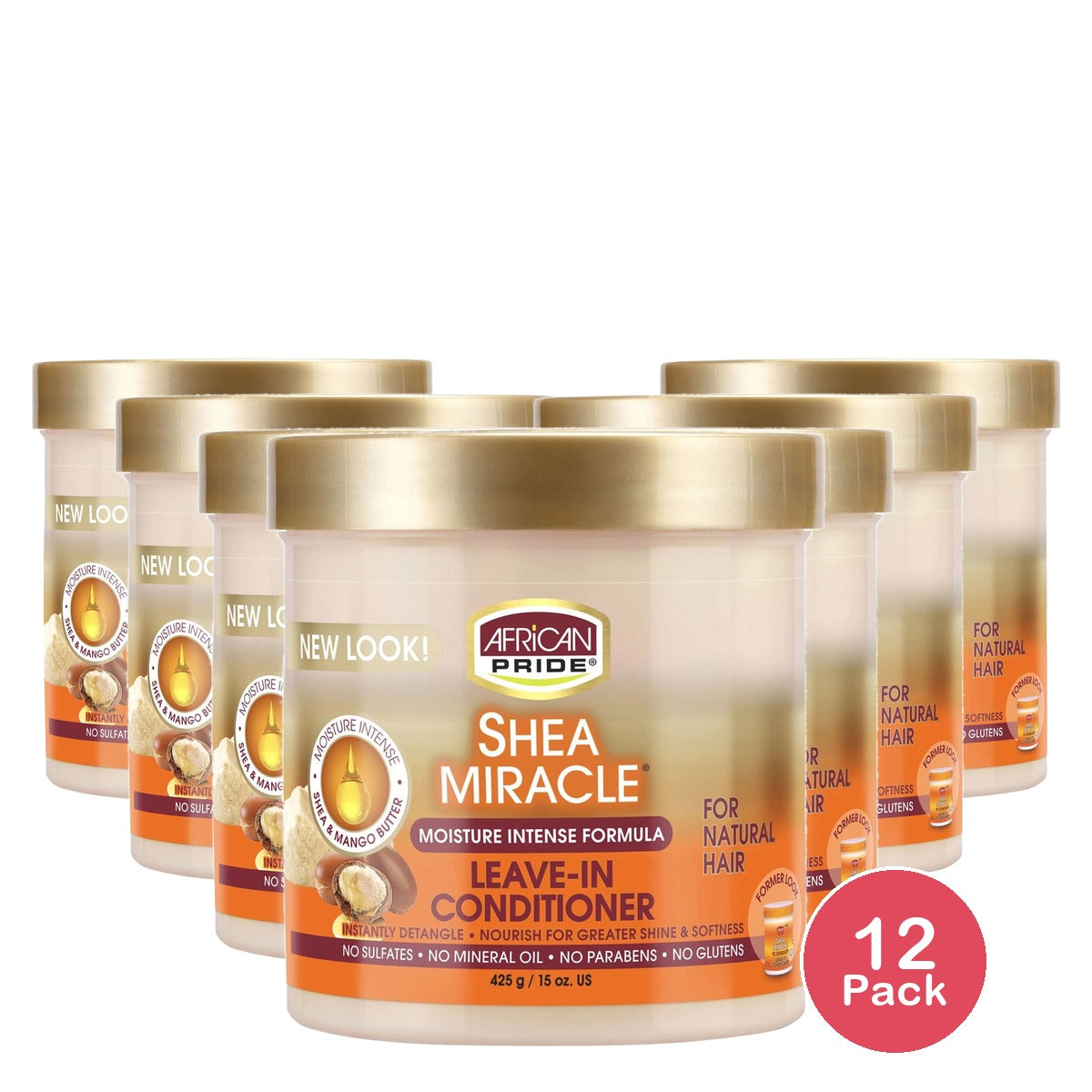 African Pride Shea Butter Miracle Leave-In Conditioner 15 Oz (Pack of 12)